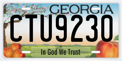 GA license plate CTU9230