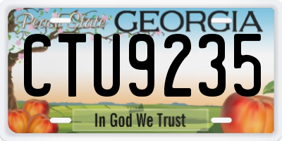 GA license plate CTU9235
