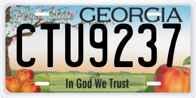 GA license plate CTU9237