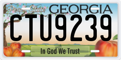GA license plate CTU9239