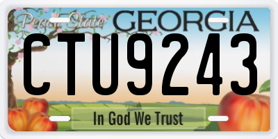 GA license plate CTU9243