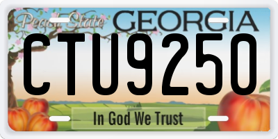 GA license plate CTU9250