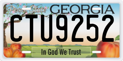 GA license plate CTU9252