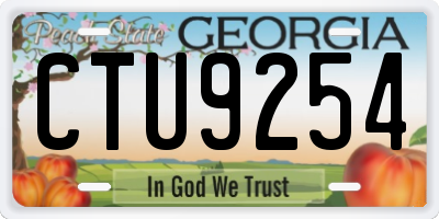 GA license plate CTU9254