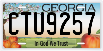 GA license plate CTU9257