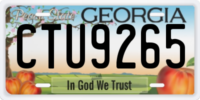 GA license plate CTU9265