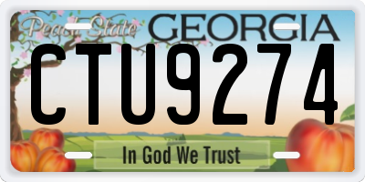 GA license plate CTU9274