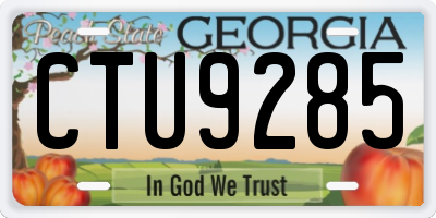 GA license plate CTU9285