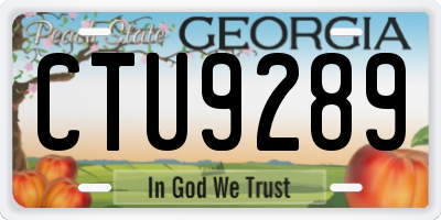 GA license plate CTU9289