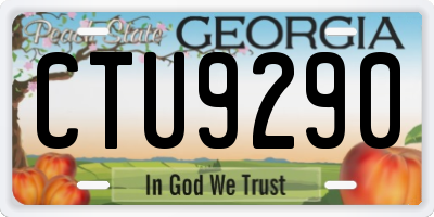 GA license plate CTU9290
