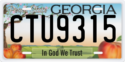 GA license plate CTU9315