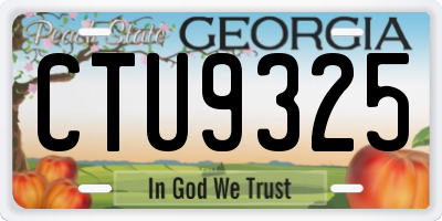 GA license plate CTU9325