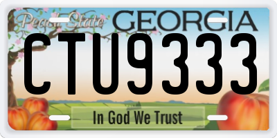 GA license plate CTU9333