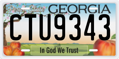 GA license plate CTU9343