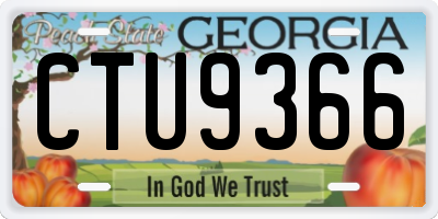 GA license plate CTU9366