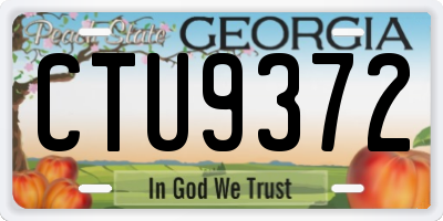 GA license plate CTU9372