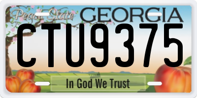 GA license plate CTU9375