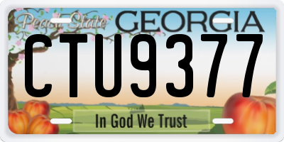 GA license plate CTU9377
