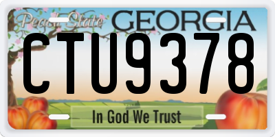 GA license plate CTU9378