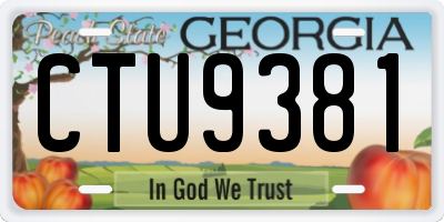 GA license plate CTU9381