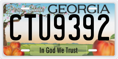 GA license plate CTU9392
