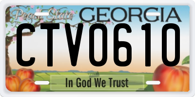 GA license plate CTV0610