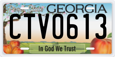 GA license plate CTV0613
