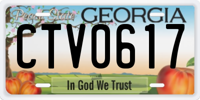 GA license plate CTV0617