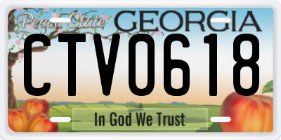 GA license plate CTV0618