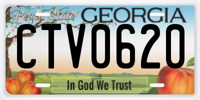 GA license plate CTV0620