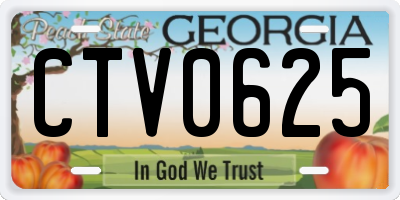 GA license plate CTV0625