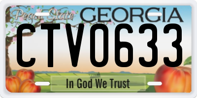GA license plate CTV0633