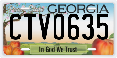 GA license plate CTV0635