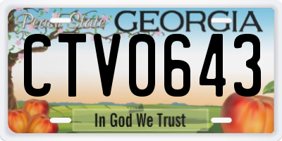 GA license plate CTV0643