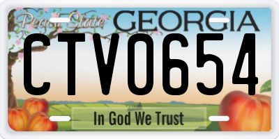 GA license plate CTV0654