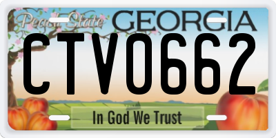 GA license plate CTV0662