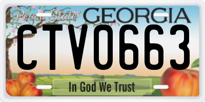 GA license plate CTV0663