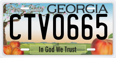 GA license plate CTV0665