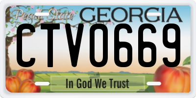 GA license plate CTV0669