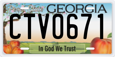 GA license plate CTV0671