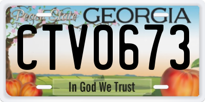 GA license plate CTV0673