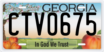 GA license plate CTV0675