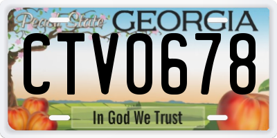 GA license plate CTV0678