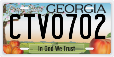 GA license plate CTV0702