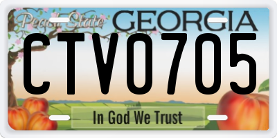 GA license plate CTV0705