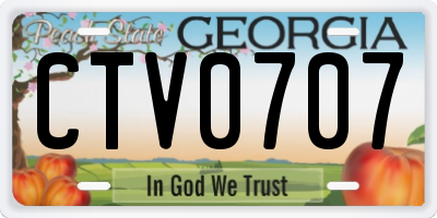 GA license plate CTV0707