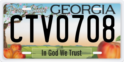 GA license plate CTV0708