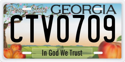 GA license plate CTV0709