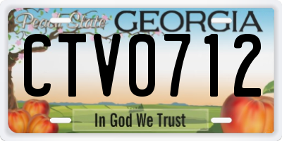 GA license plate CTV0712