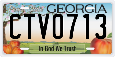 GA license plate CTV0713